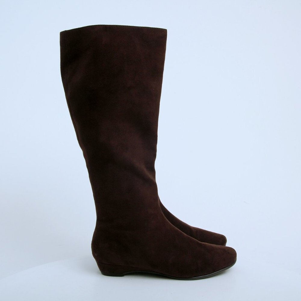 EUC A2 Aerosoles Sota Bread Textile Tall Boots in Brown Women Size 7.5